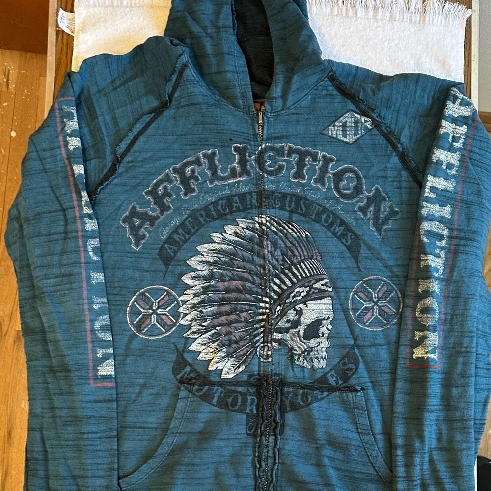 Affliction Teal Warrior Hoodie